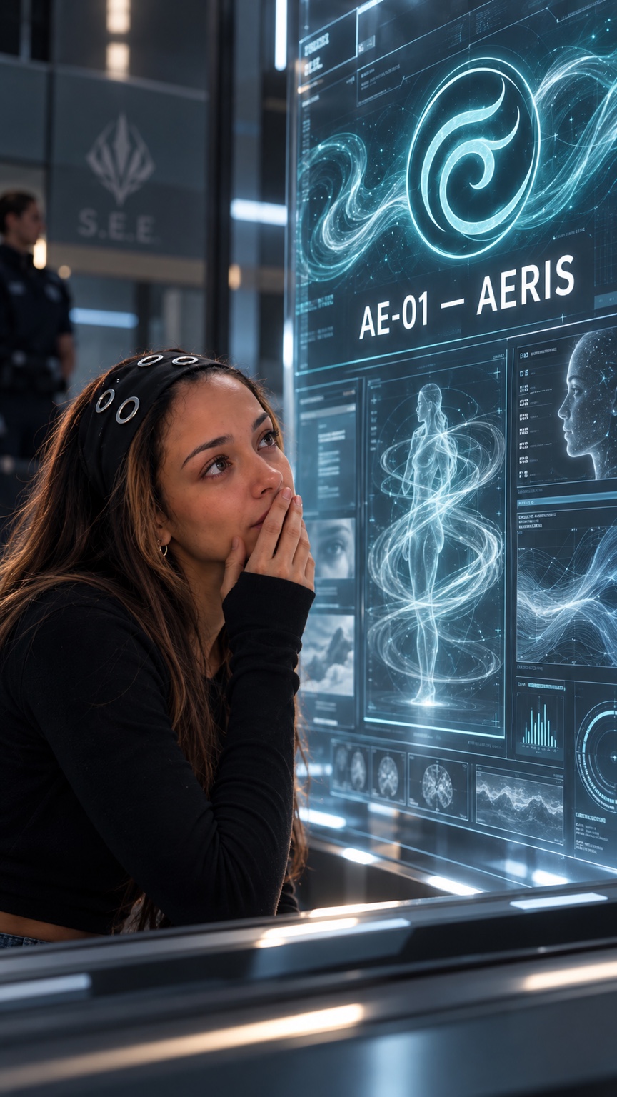 Lina observa la clasificación oficial AE-01 — AERIS en el sistema de evaluación.